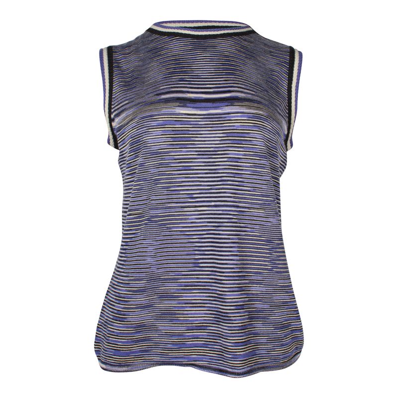 Missioni Sleeveless Knitted Top In Purple Wool